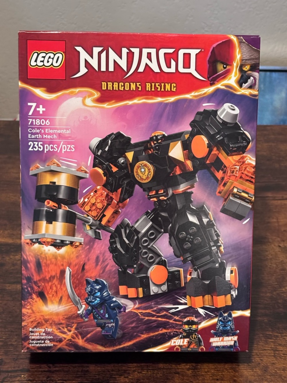 LEGO NINJAGO: Cole's Elemental Earth Mech (71806) New Sealed Box (Two Minifigs!)